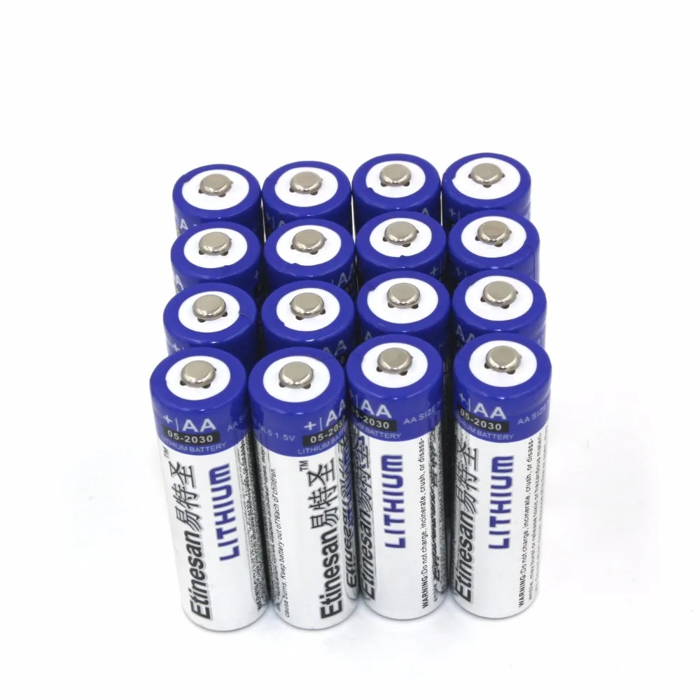 

16pcs/lot Etinesan SUPER Powerful Lithium 1.5V Powerful AA Single use Batteries Good price and quality.15-year shelf life