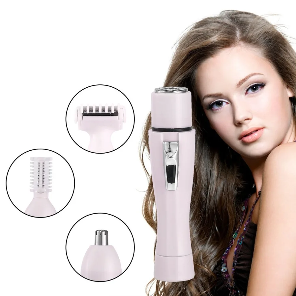 

4 in 1 Multifunctional Portable Mini Host with Eyebrow Shaver + Rotating Shaver + Shaving Cutter + Nose Trimmer Head