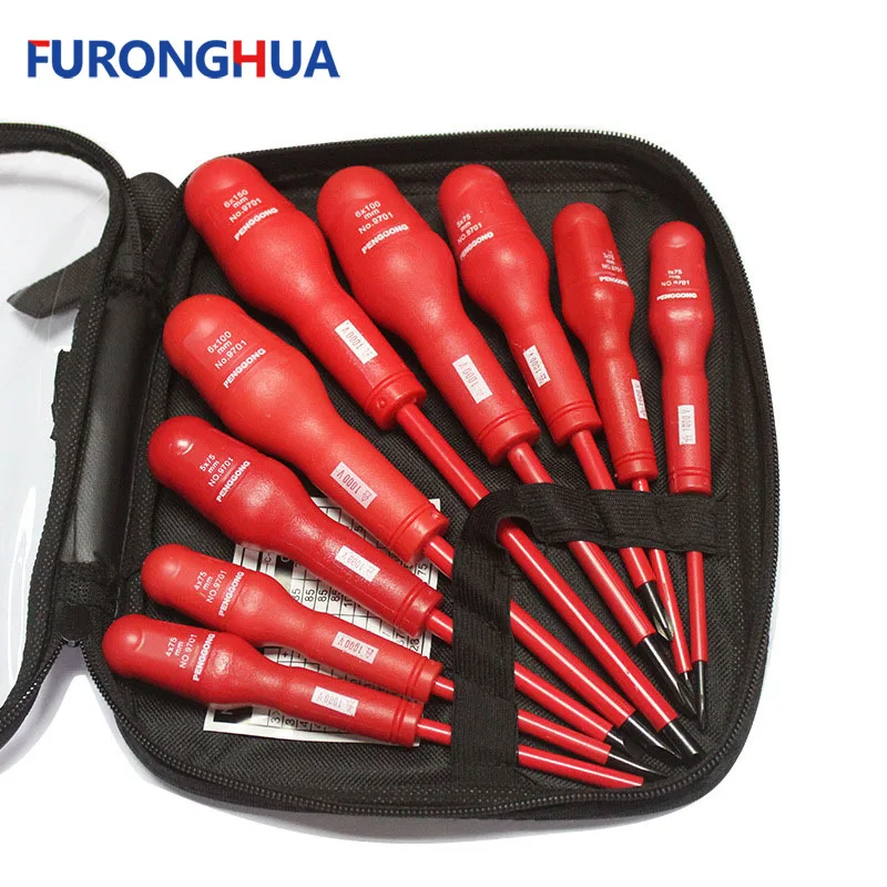 

9 Pcs Insulated Screwdriver Set Electrician Dedicated Magnetic Precision High Voltage 1000V Slotted Phillips Hand Tools