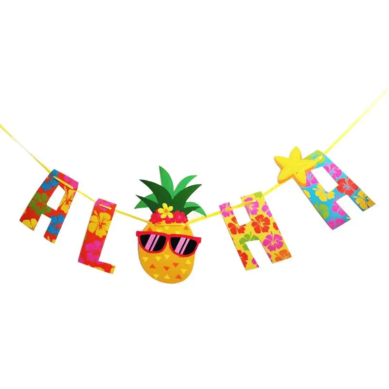 

Tropic ALOHA Pineapple Banner Garland Summer Hawaii Beach Theme Party Hanging Decoration Supplies