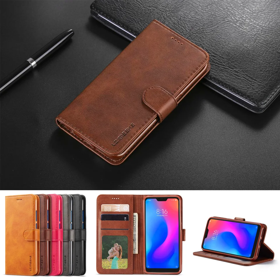 

Leather Wallet Case For Redmi 6 Pro 6A 6 Case Flip Cover With Card Holder Phone Cases For XIaomi Redmi 6 Flip Case Cover Fundas