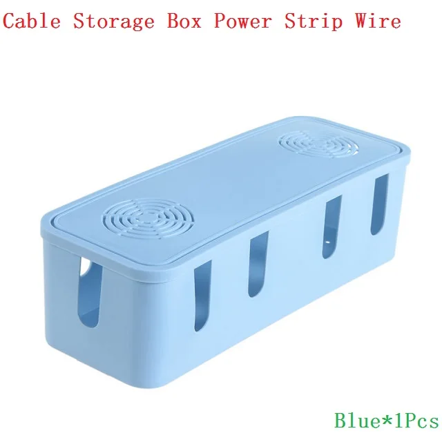 1 шт. коробка для хранения кабеля, шнур питания, провод для креативного дома, многоцелевой ПП пластиковый настольный сетевой держатель, горячая Распродажа, 28 см* 9,5 см* 8,5 см - Цвет: Blue