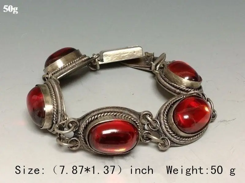 

China collection of Tibet dynasty palace MiaoYin inlaid jade bracelet, too fine jewe 5.25