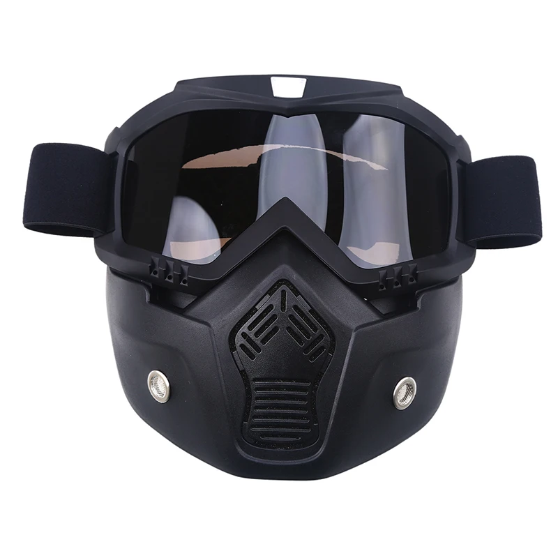 Posbay мотоциклетная маска для лица очки мотоцикл рот фильтр для открытого лица ветрозащитные очки Съемные мотоциклетные очки - Цвет: Type2