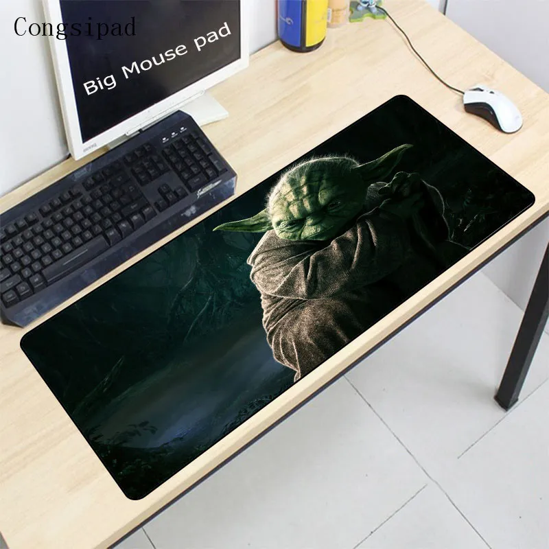  Congsipad Star War Yoda Large Gaming Lockedge Mouse Mat Keyboard Pad Desk Mat Table Mat For Compute