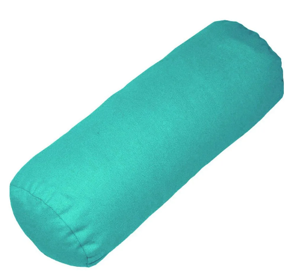 Aa205g Light Misty Turquoise Cotton Canvas Fabric Round Bolster