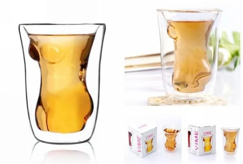 Novelty Heat-resistant Sexy Lady Double Wall Glass Cup Coffee Wine Whiskey Transparent Double Wall Glass Tea Cup7