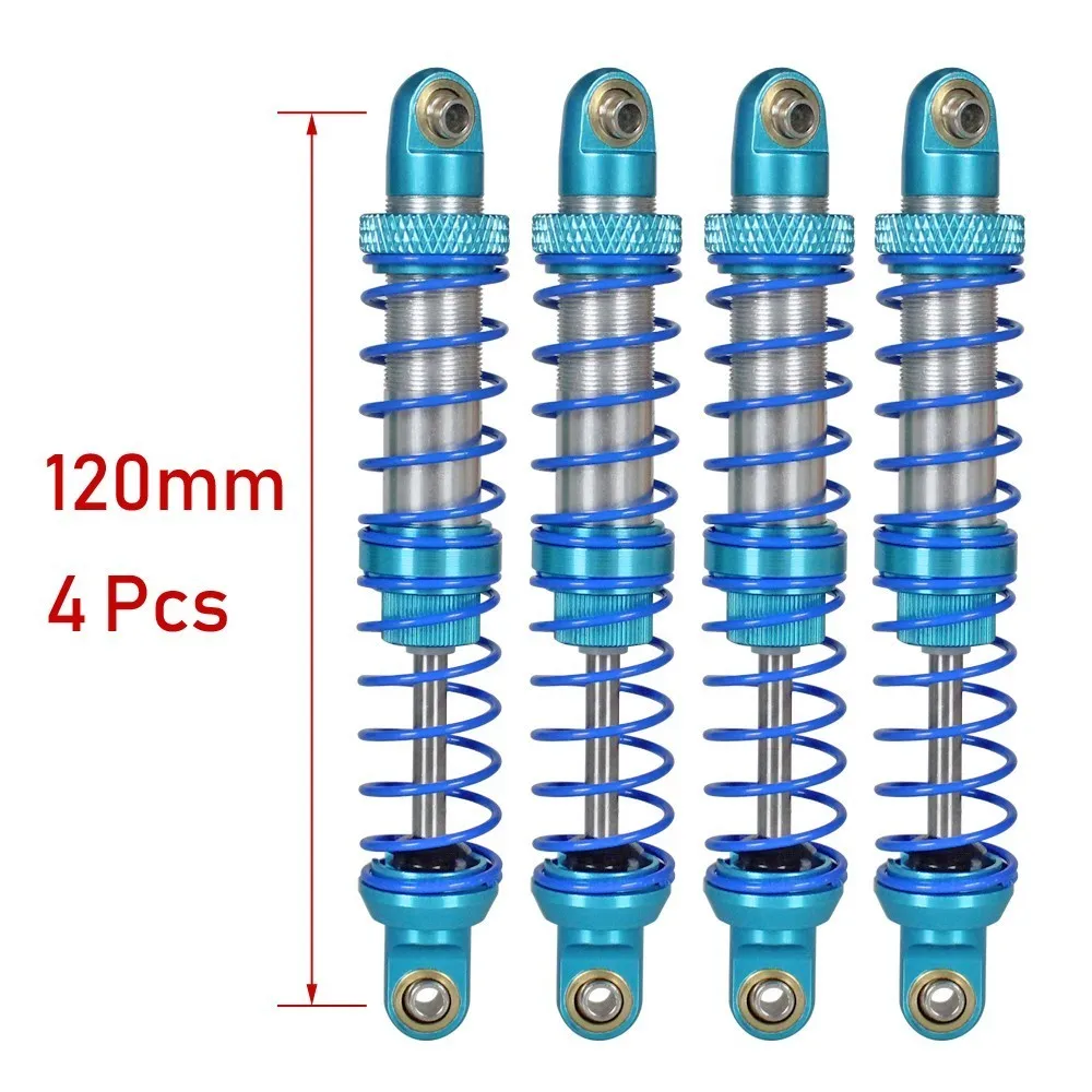 Масляный Регулируемый 80 мм, 90 мм, 100 мм, 110 мм, 120 мм, металлический амортизатор для 1/10 Rc автомобилей, запчасти для грузовиков, гусеничный осевой Scx10 Trx4 D90 - Цвет: 120mm 4pcs
