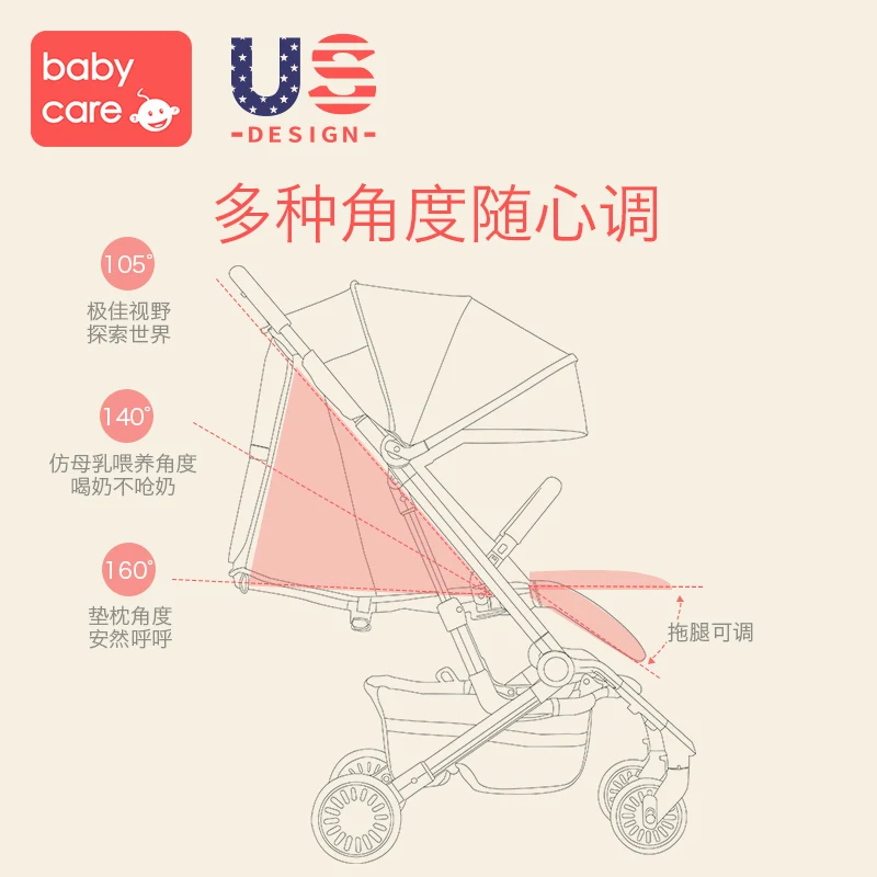 Baby stroller can sit reclining fold Ultra light baby small umbrella portable child stroller easy to carry Shading breathable