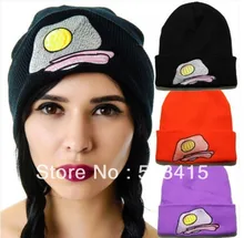 Free shipping winter egg embroidery wool hip-hop Knitted men and women skullies & beanies Autumn Casual Cap Hats