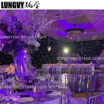 

Free Shipping 3m*8m BW/W Led Wedding Backdrop Curtains,Stage Wedding Backdrops,Led Star Wedding Backdrop