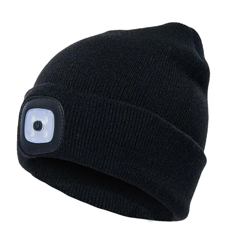 

Warm Outdoor Lighted Knit Hat With LED Light Sweater Cap