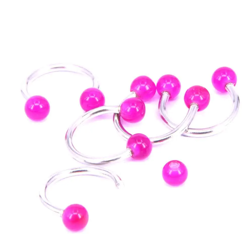 

1 Pc Glow In Dark Ball Piercing Nose Ring Ball Horseshoe Circular Ring Labret Nipple Hoops Luminous Nose Eyebrow Piercing