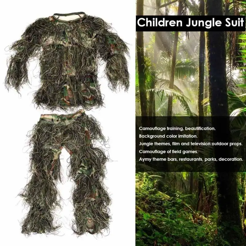 Детский Костюм Под джунгли, охотничий костюм, камуфляжная одежда для охоты, Детская униформа, боевая одежда