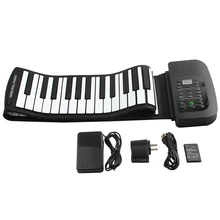 KONIX PA88 Portable 88 Keys Keyboard Piano 140 Tones Electronic Folding Roll Up MIDI Piano Built-in Speaker with Battery