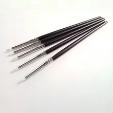5 Pcs Silicone Nail Art Pen Escova Escultura Em Relevo Oco Moldando Argila Cerâmica Escultura UV Escova Gel Dotting Polonês DIY conjunto de ferramentas(China)