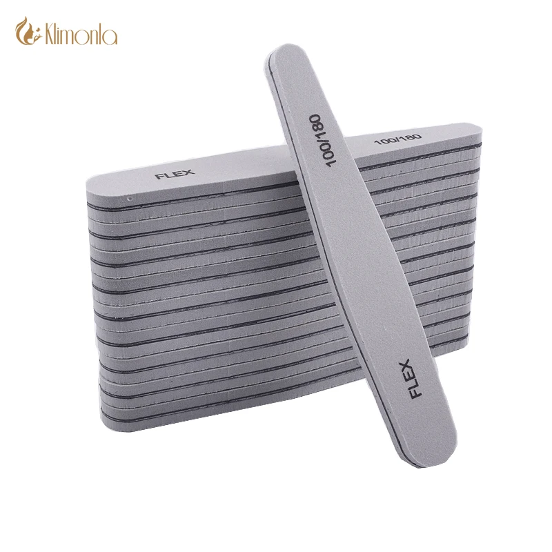 

25pcs/lot Gray Nail File 100/180 Grits Washable Sponge Sanding Nail Polish Files Grinding Polishing Manicure Beauty Tools