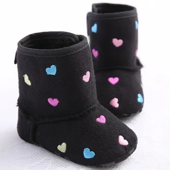 

Winter 0-1 year old female baby heart-shaped warm high help baby toddler shoes