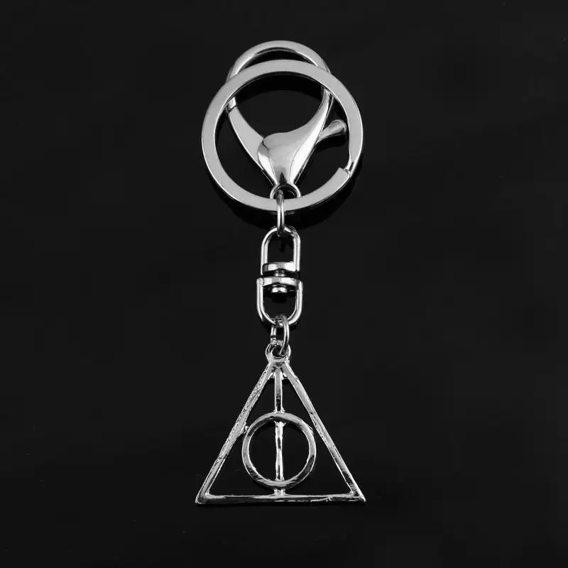 Ретро фильм ювелирные изделия Поттер Deathly Hallows вращающийся треугольник брелок унисекс автомобильный брелок с кольцом для ключей