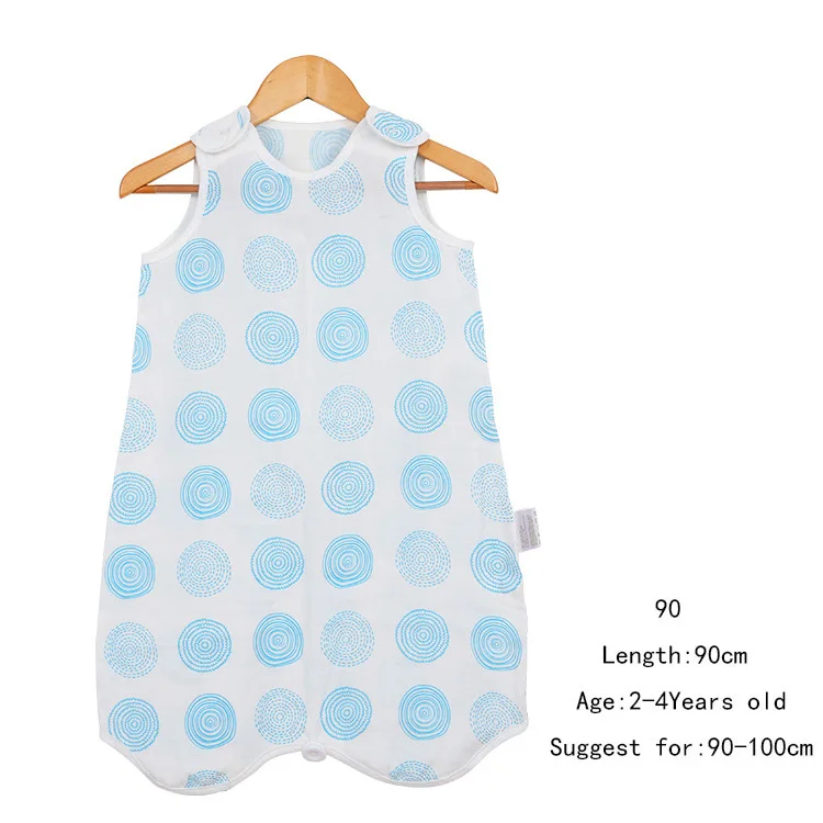 Baby Sleeping Bag Kids Muslin Bamboo Cotton Thin Vest Sleeping Sack Cute Cartoon Sleep Bag Children Anti-Kick Quilt - Цвет: circle-90