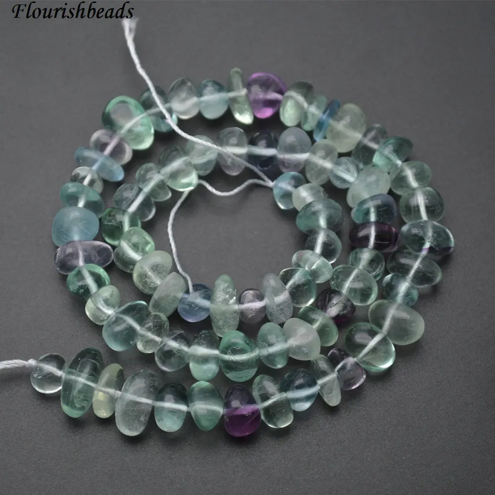 

Natural Fluorite Stone 10mm Freeform Nugget Slice Spacer Loose Beads 5 strands per lot
