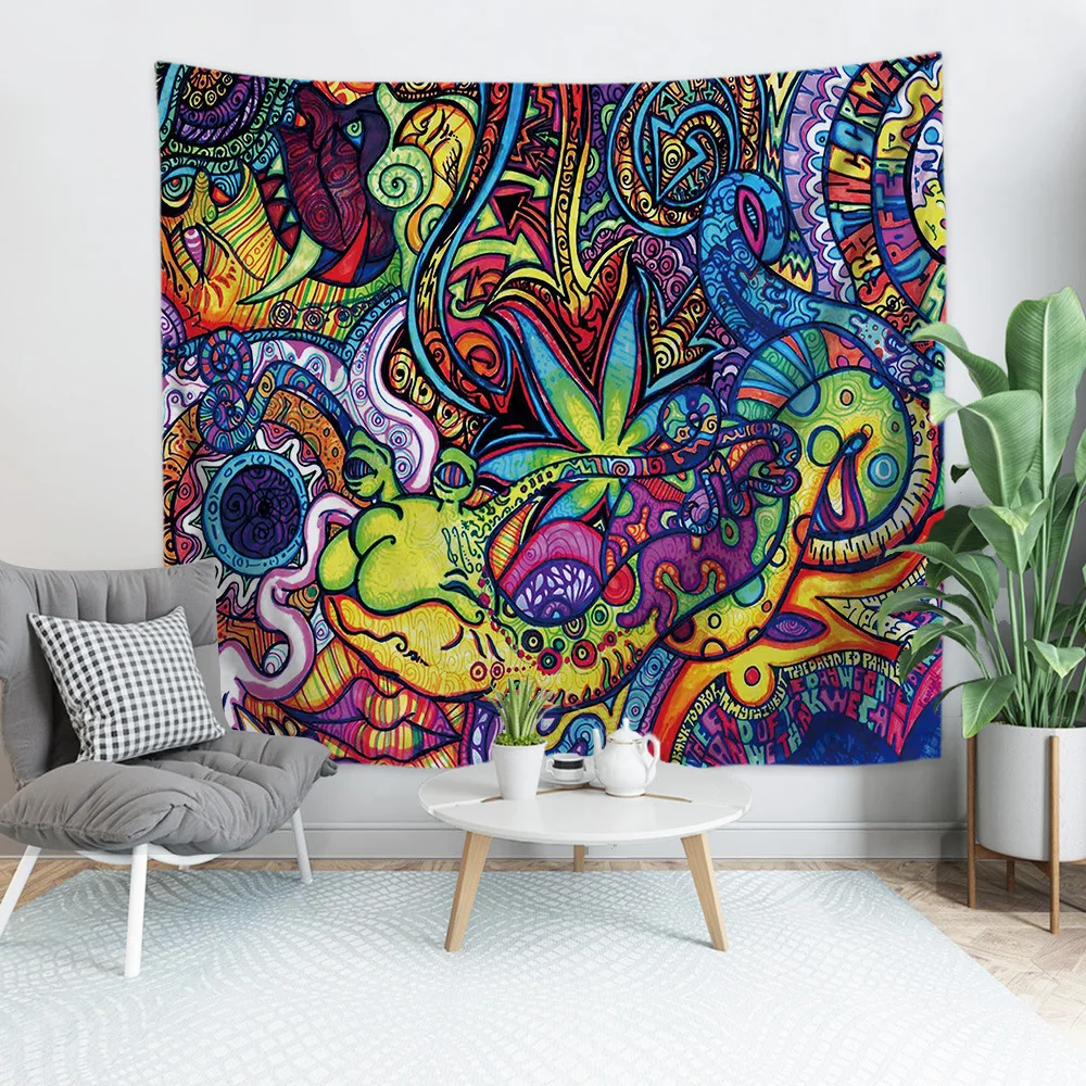 Psychedelic Волшебная стена гобелен визуальный 3D печать стены Вручая гобелены