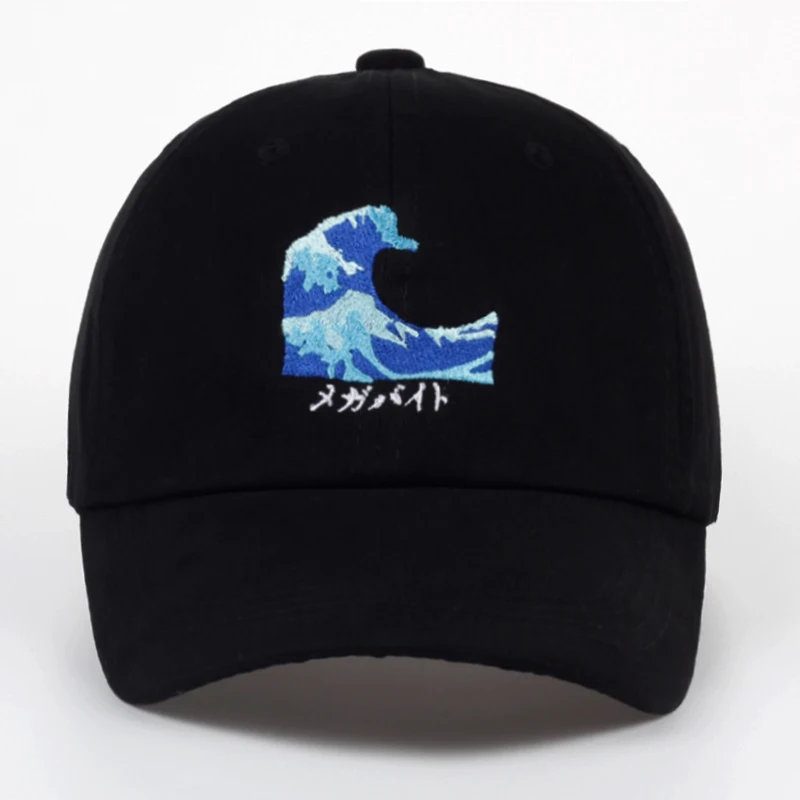 VORON Новая мода Harajuku черный пара волна Вышивка Snapback Бейсбол кепки повседневное Гибкие карнизы шляпа дышащий солнцезащитный крем шапки