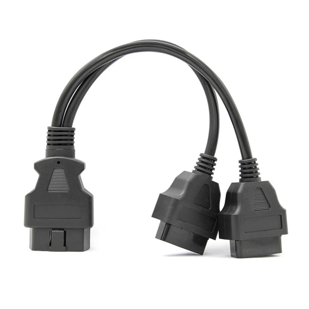 ELM327 удлинитель адаптер OBD2 16pin 2 в 1 Мужской Женский конвертированный кабель# SMT0419