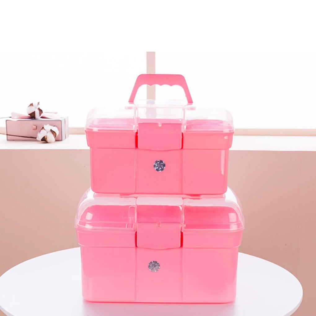 Caixa de Armazenamento de Desktop à Mão Tesoura de Plástico Organizador de Maquiagem Nova Jóias Unha Polonês Caneta Recipiente Manicure Ferramenta Case s – l