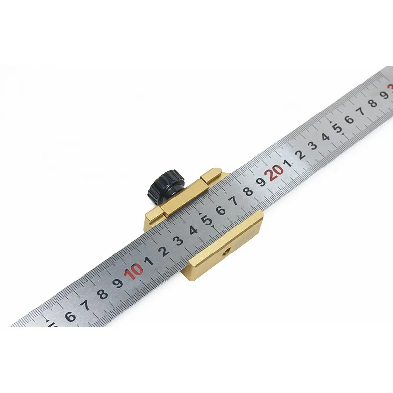 universal steel ruler Locator aluminum alloy positioning block Woodworking scribe Steel ruler fixed block woodworking tool