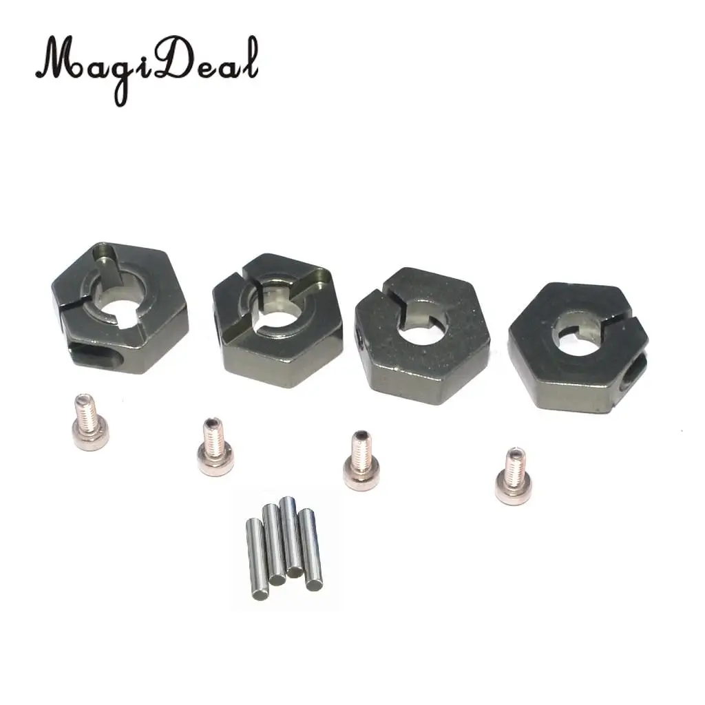 4Pcs/Pack 1/10 RC Vehicle Upgarde Part Wheel Hex Hub Adapter 12x5mm for HSP for HPI RC Car Parts-Gray