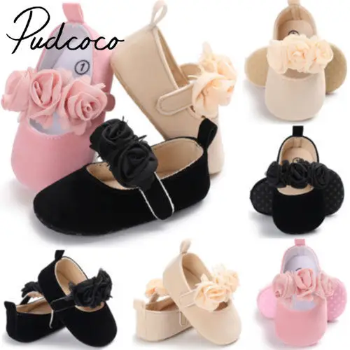 

1Pair Newborn Baby Shoes for Girls Crib Shoes Pram Soft Sole Prewalker Anti-slip Sneakers Moccasin 0-18M