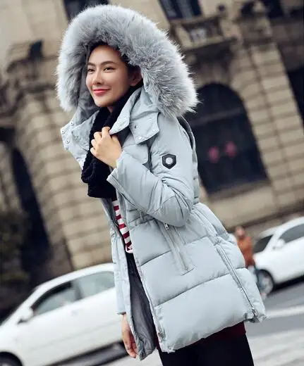 Korean Thick Long Down Coat Slim Winter Down Jacket Cotton
