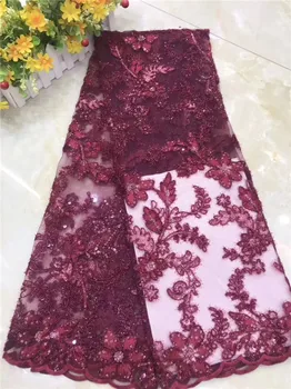 

High class pattern tulle fabric French net lace material for sewing dress PDN224(5yards/lot)