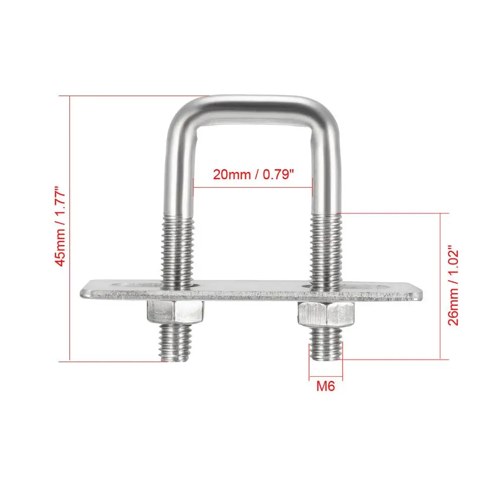 35mm 2Pcs Square U-Bolts Kits 1-3/8 Inner Width 304 Stainless Steel M6 w Nuts Frame Straps Automotive Replacement 35mm 2Pcs Square U-Bolts Kits 1-3/8 Inner Width 304 Stainless Steel M6 w Nuts Frame Straps Automotive Replacement