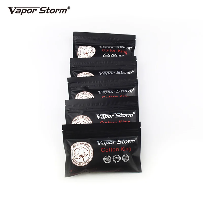 Healthy Organic Vapor Storm Cotton King Coil Wick Heating Wire Cotton 10 Strips 100% Tasteless RDA Cotton vs Cotton Bacon 01