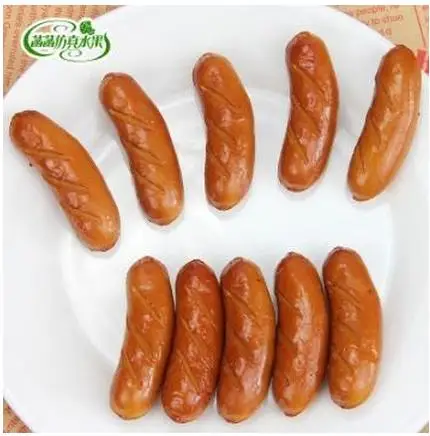 

6.3*2CM Decoration Crafts Figurines Miniatures PVC material sausage model artificial fake ham sausage decoration props 5pcs/lots