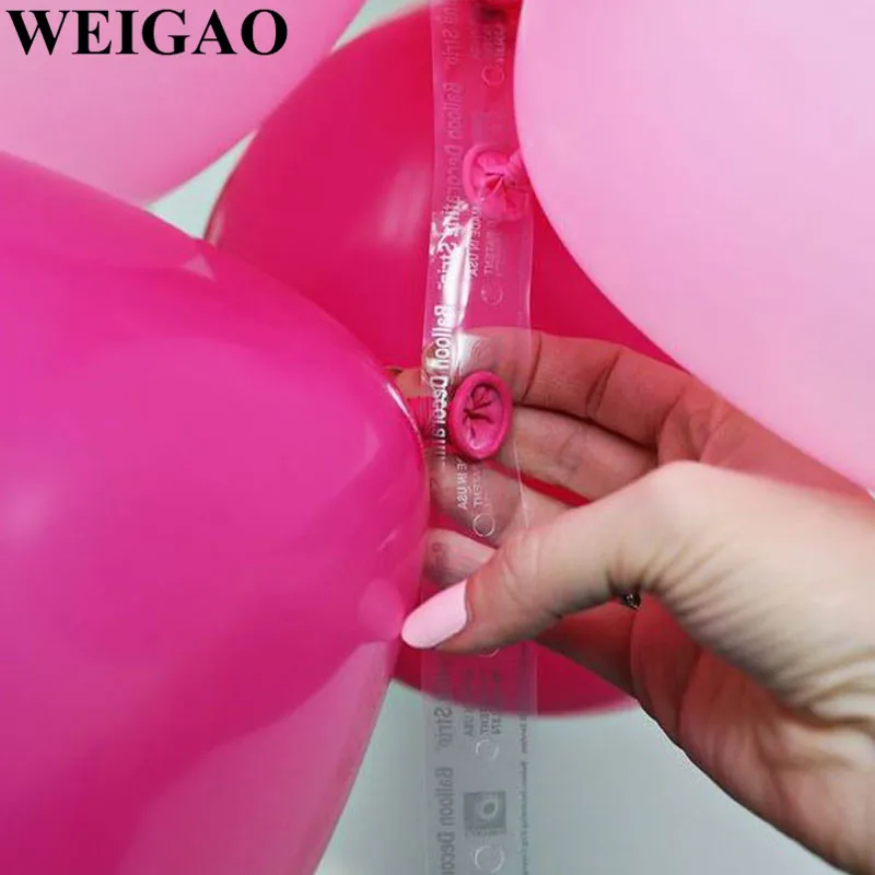 

WEIGAO 10M Wedding Party Plastic Balloons Chain Transparent PVC Rubber Balloons Seal Hole Ballon Clips Birthday Wedding Decor