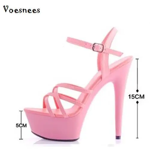 Vente Modèle Catwalk Chaussures 2017 talons hauts 13 15 cm avec Fond Épais Sangle Étanche Table Sandales Modèle Catwalk Chaussures grande Taille 44