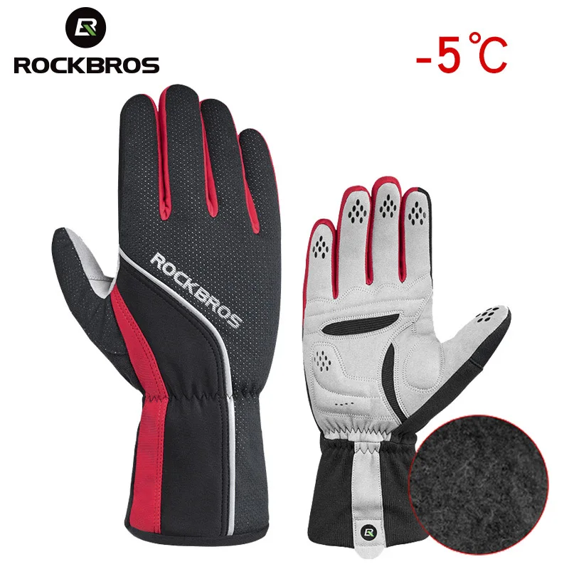 ROCKBROS للجنسين الشتاء التزلج قفاز الإسفنج مبطن الحرارية قفازات ركوب الدراجة كاملة الاصبع يندبروف الرجال في الهواء الطلق دراجة نارية رياضية قف... ROCKBROS للجنسين الشتاء التزلج قفاز الإسفنج مبطن الحرارية قفازات ركوب الدراجة كاملة الاصبع يندبروف الرجال في الهواء الطلق دراجة نارية رياضية قف...
