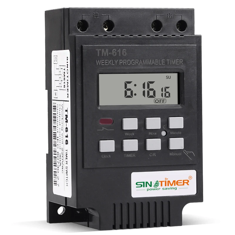 SINOTIMER 30A нагрузка 7 дней программируемый цифровой таймер реле управления 220 в Din рейку