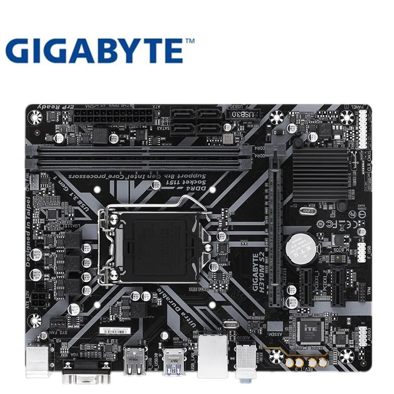 Для Gigabyte GA-H310M-S2 2,0 Материнская плата H310M-S2 H310M Поддержка win7/10 разъем LGA 1151 DDR4 USB3.0 SATA3.0