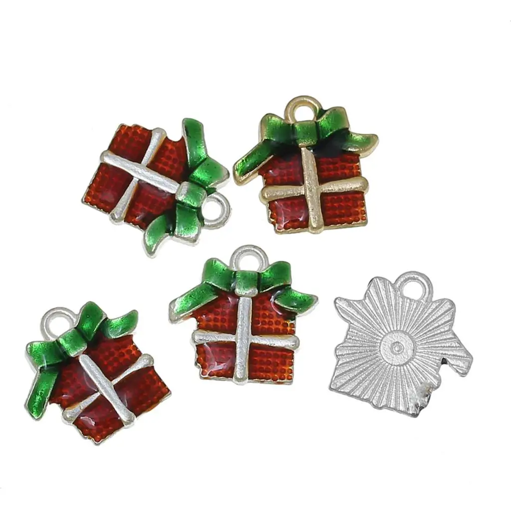 Doreen Box Charm Pendants Christmas Gift Box At Random Red & Green