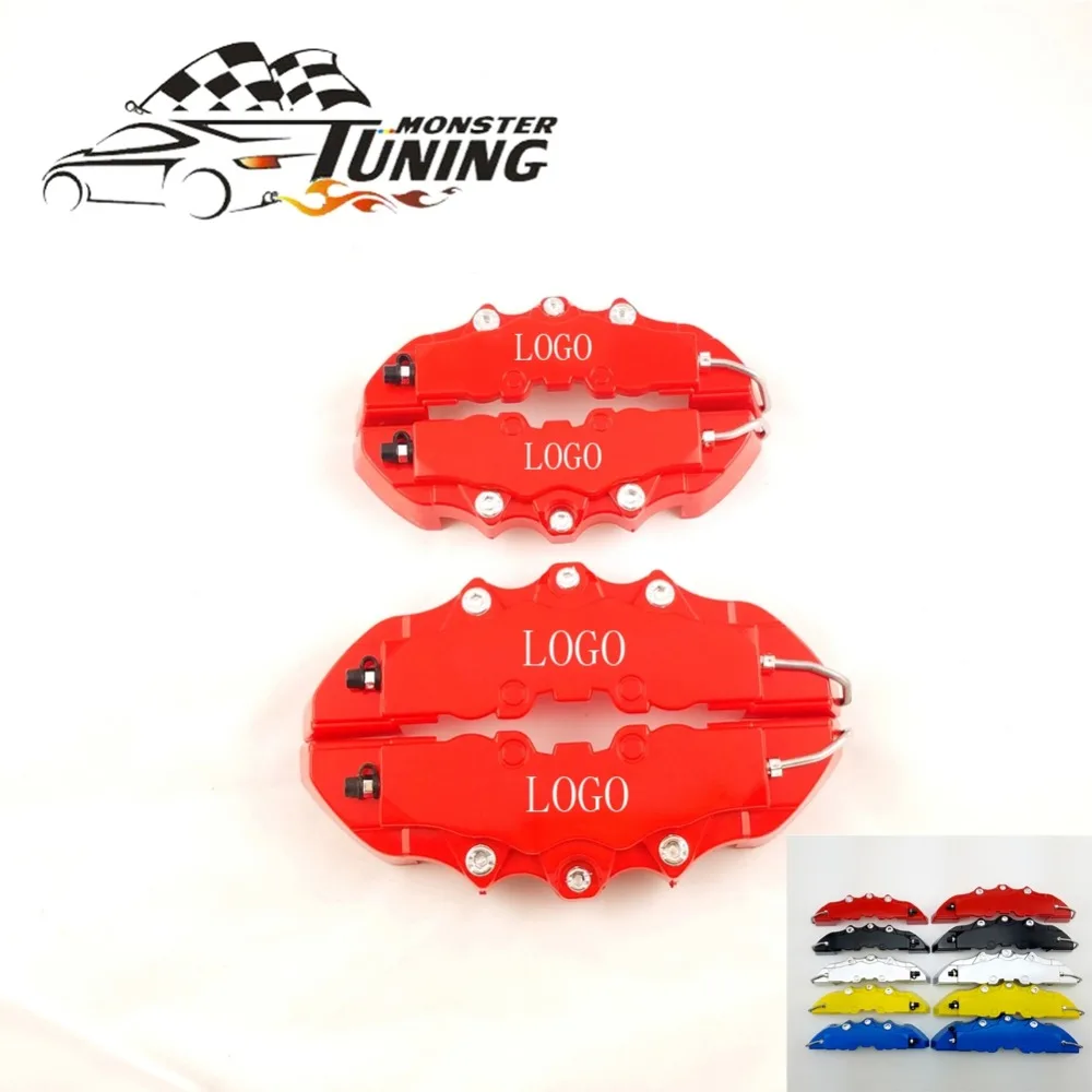 

Tuning Monster 4 PCS Brem Car Auto Disc Brake Caliper Cover With 3D Word Universal Kit Fit to 17 Inches 2 Medium and 2 Small Red