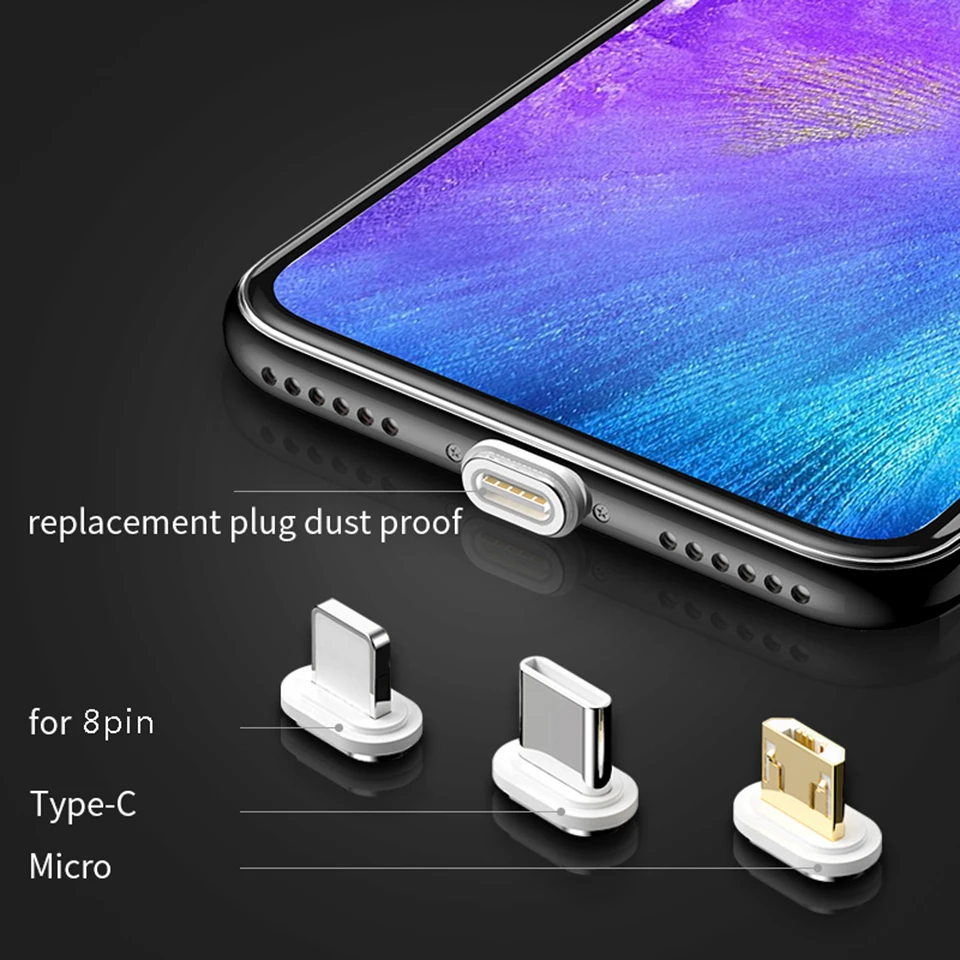 Магнитный кабель Micro usb type C 5A супер быстрый зарядный кабель для huawei P30 mate 20 30 Honor 20 pro Магнитный светодиодный кабель для зарядки