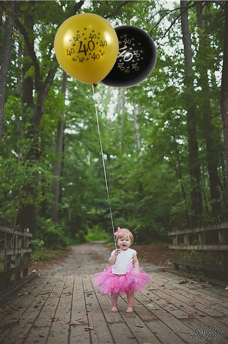 100PCS Party Balloons Decorative Numbers Printed Latex Balloons Party Favors For 30th 40th 50th Birthday Party