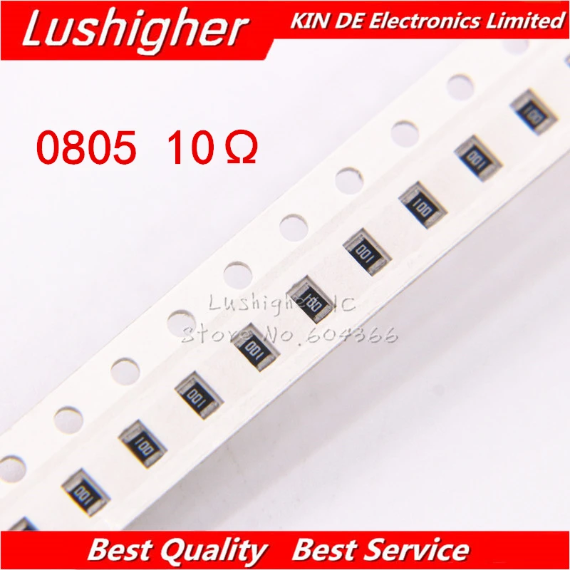 

100PCS 0805 SMD Resistor 5% 10 ohm 100 10R0 10ohm free shipping