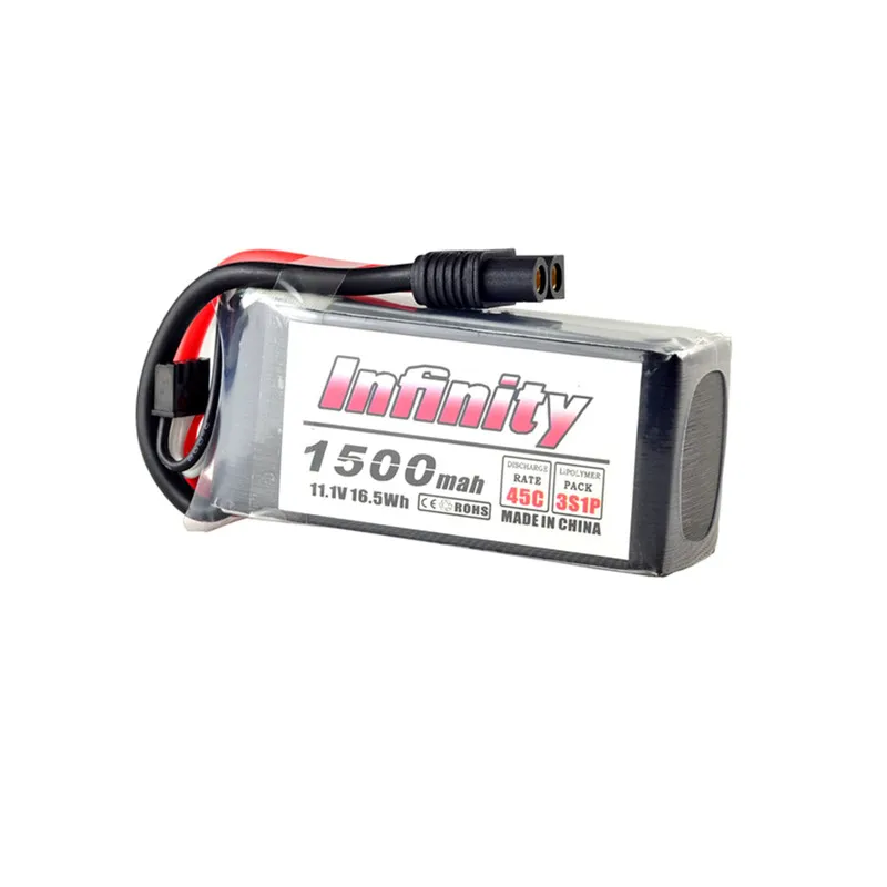 

In Stock For Infinity 3S 11.1V 1500mAh 45C Graphene Rechargeable LiPo Battery XT60 SY60 T Plug Connector for RC Model Quadcopter
