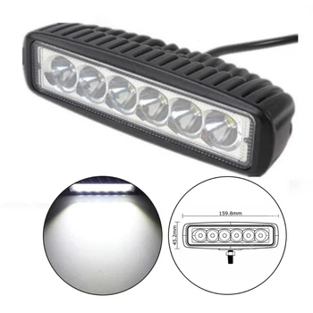 

2pcs 6 Inch Flood single row 18W for JEEP 12 volt 4x4 truck offroad car LED work Light Bar