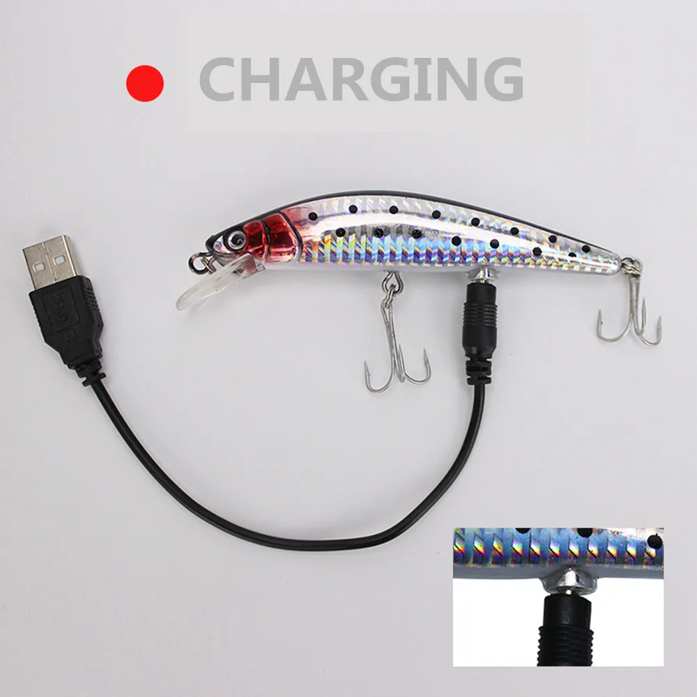 Электрический USB искусственная приманка рыбы подергивание рыболовные приманки люминесценции Электрический искусственная приманка гольян